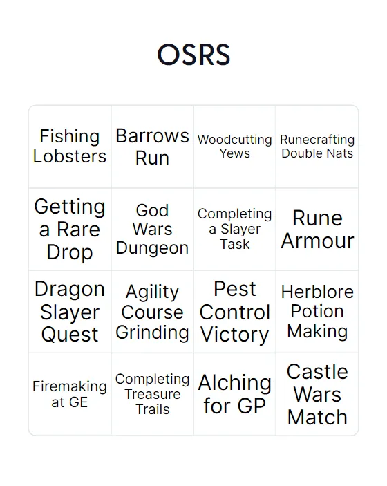 OSRS bingo