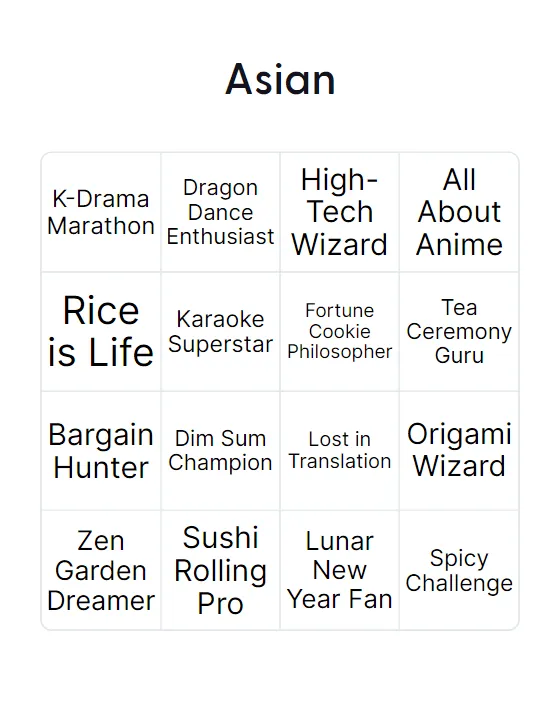 Asian bingo