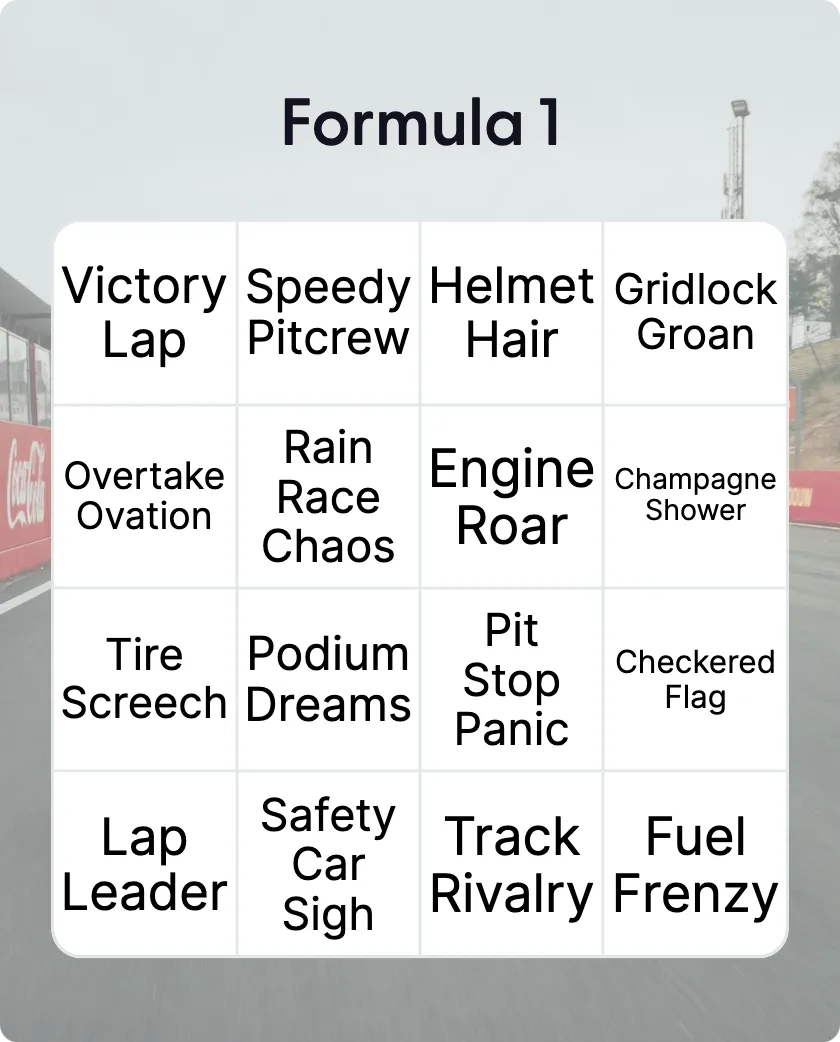 Formula 1 bingo