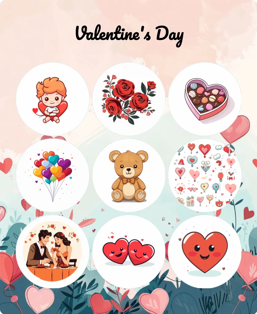 Valentine’s Day images bingo