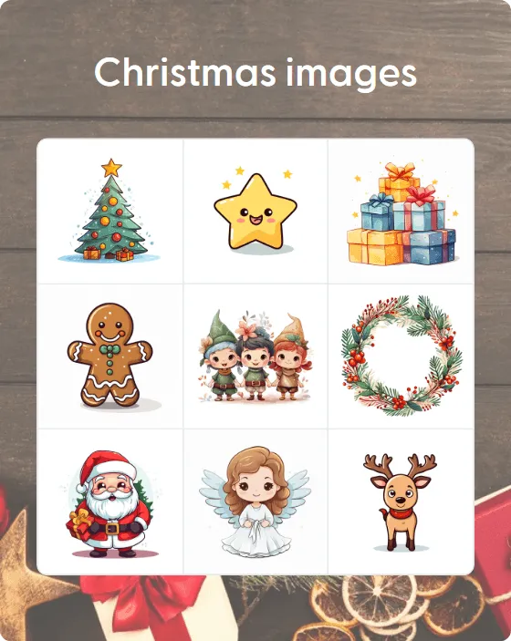 Christmas images bingo