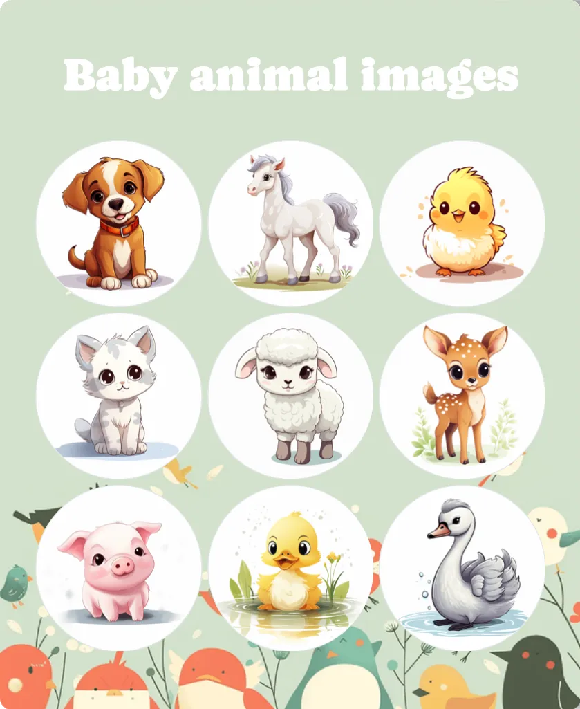 Baby animal images bingo