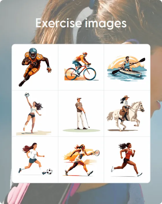 Exercise images bingo
