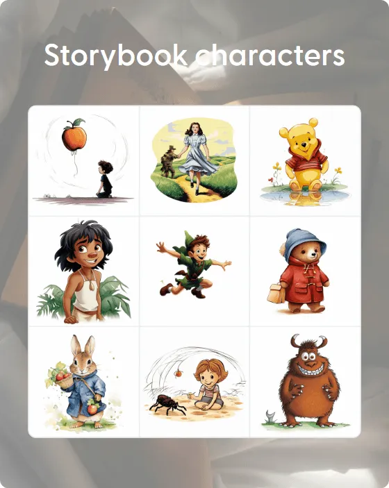 Storybook characters bingo