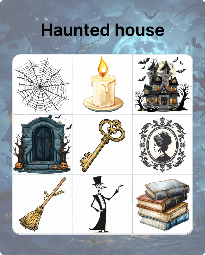 Haunted house bingo