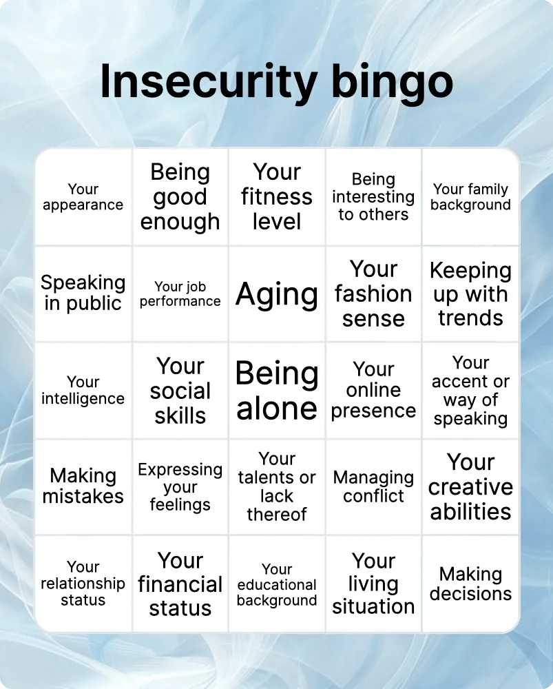 Insecurity bingo