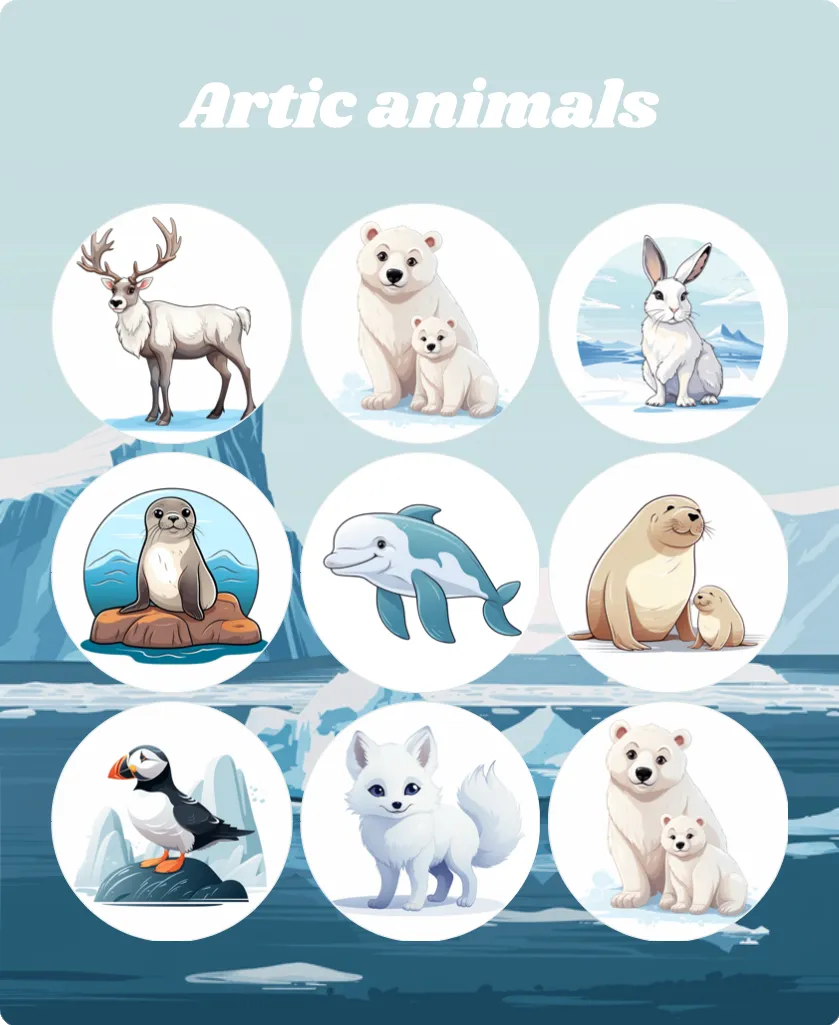 Artic animals bingo