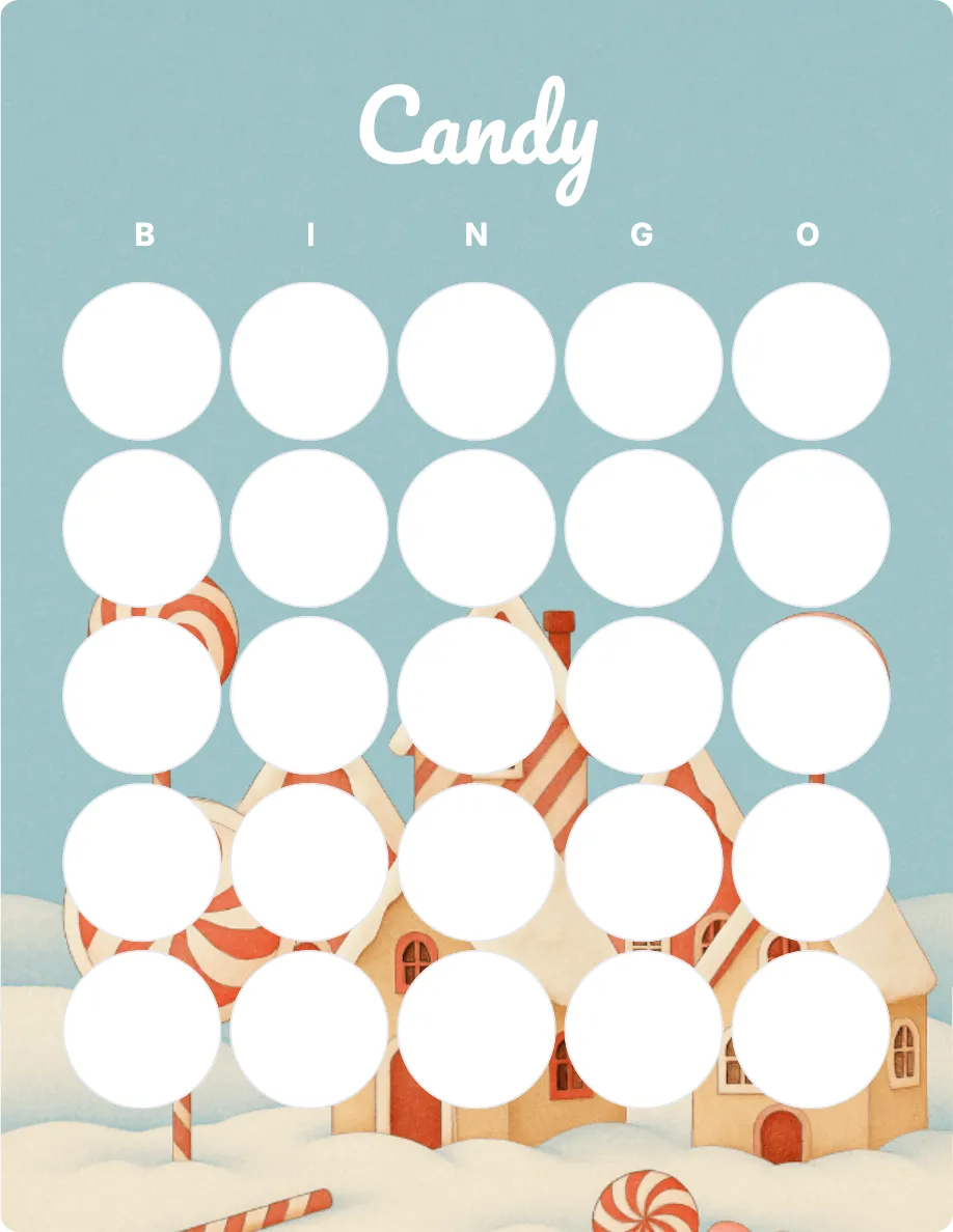 Candy bingo card template