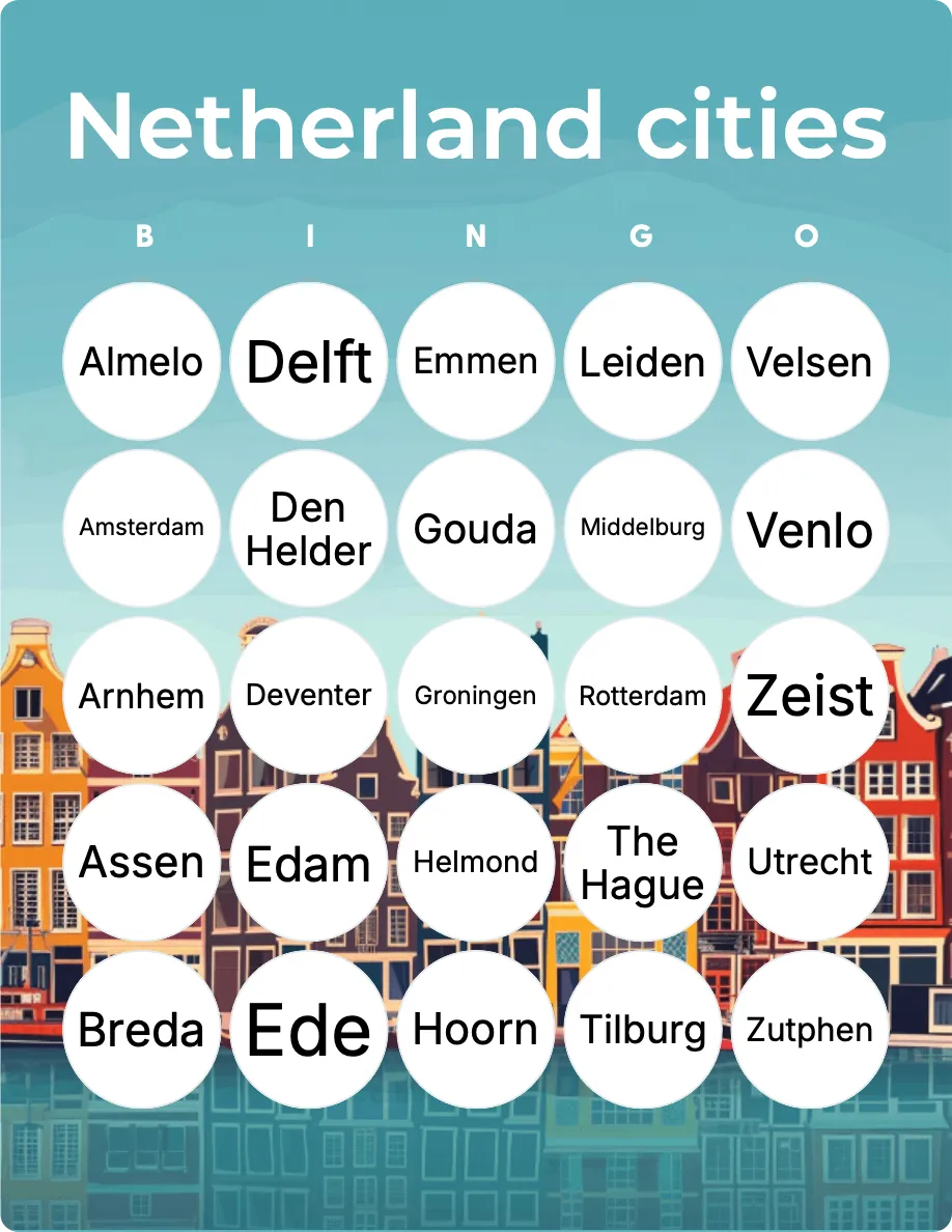 Netherland cities bingo