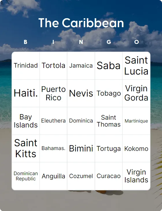 The Caribbean bingo