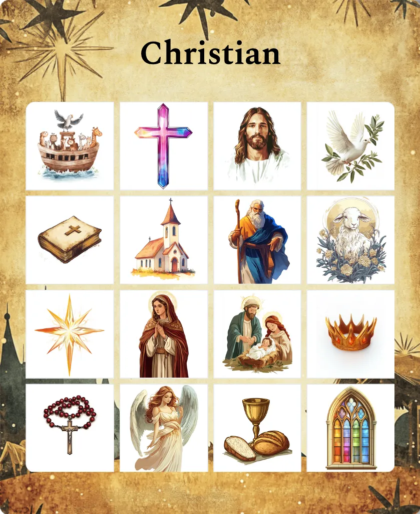 Christian bingo card template