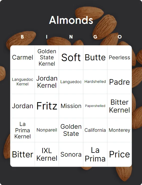 Almonds bingo