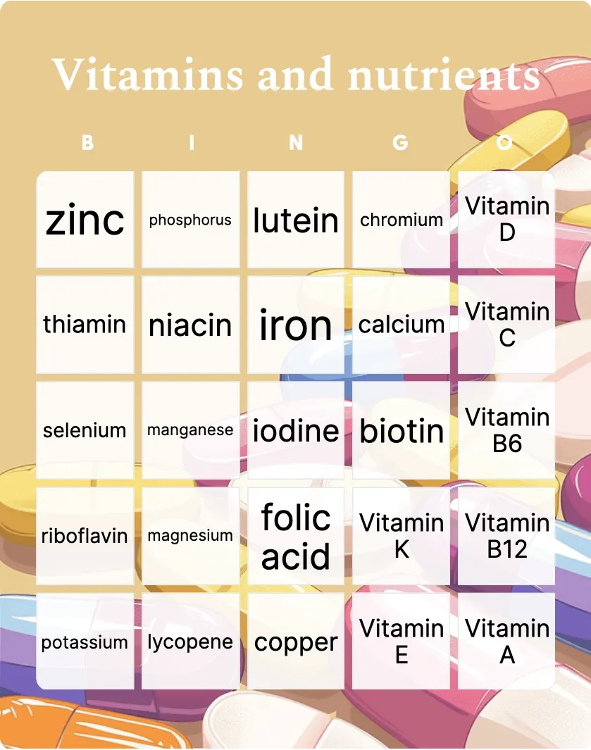 Vitamins and nutrients