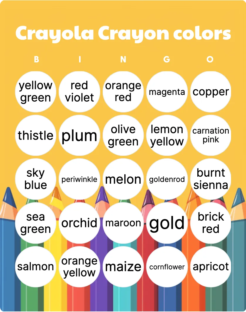 Crayola Crayon colors