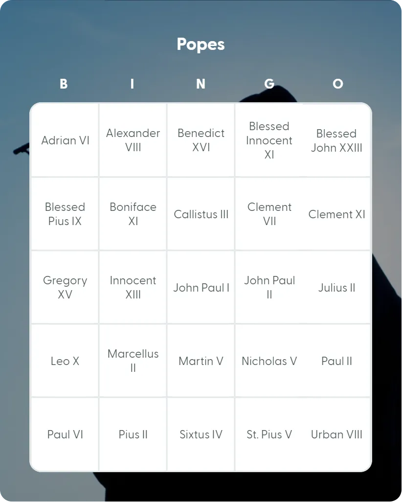 Popes bingo