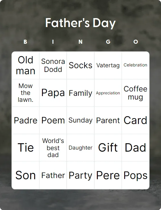 Father’s Day bingo