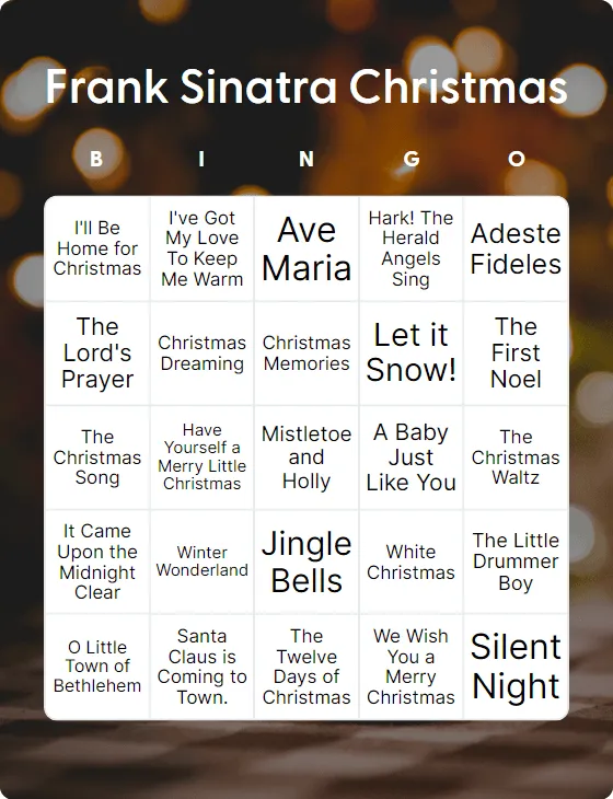 Frank Sinatra Christmas bingo