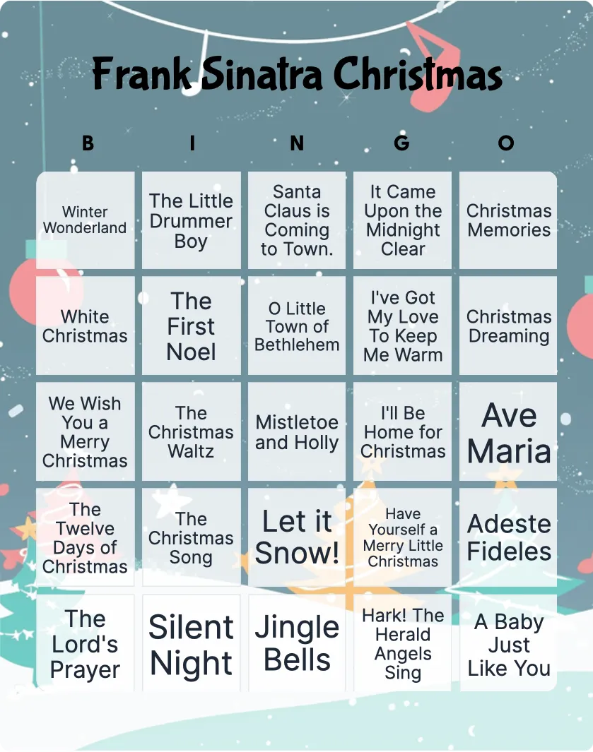 Frank Sinatra Christmas bingo