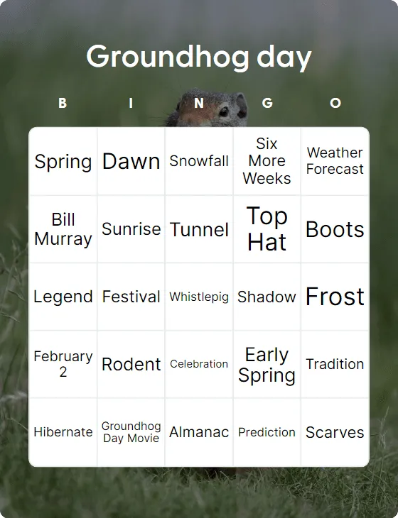 Groundhog day bingo