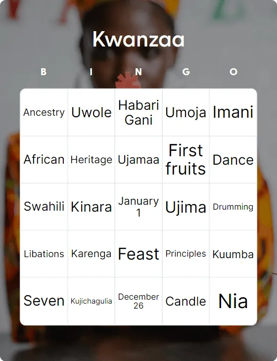 Kwanzaa bingo