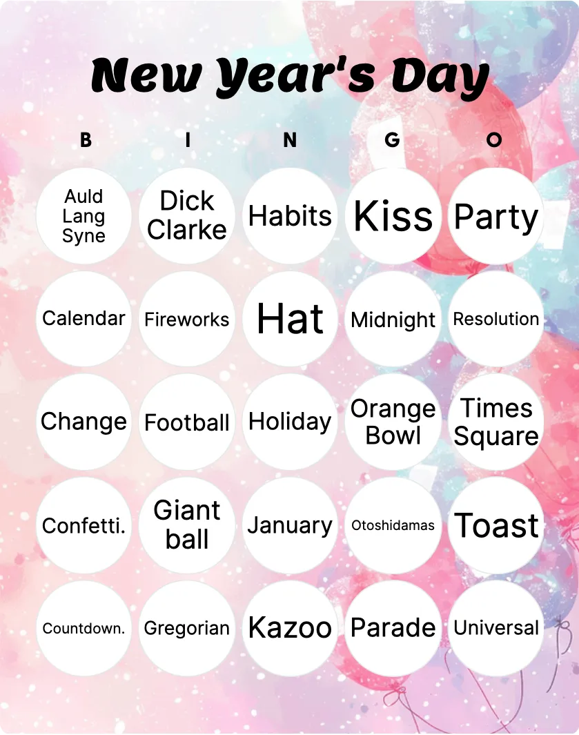 New Year’s Day bingo