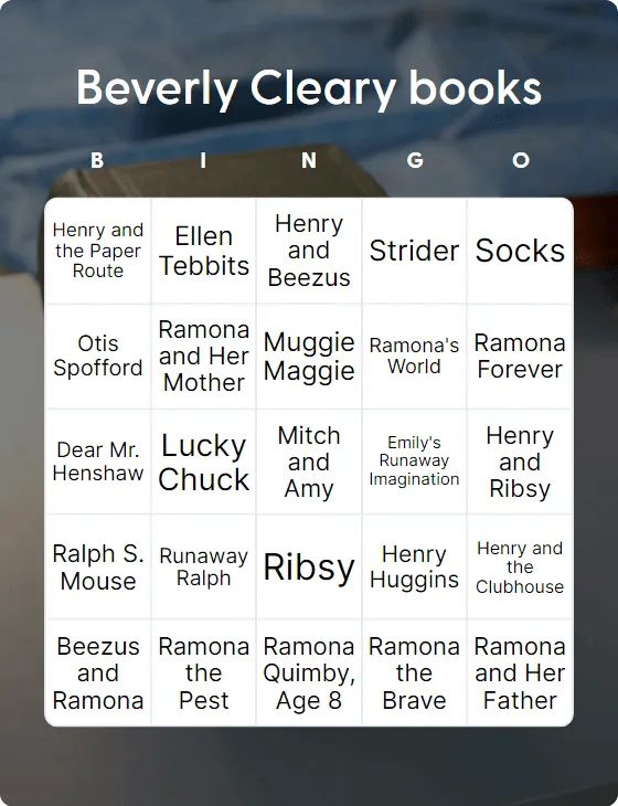 Beverly Cleary books bingo