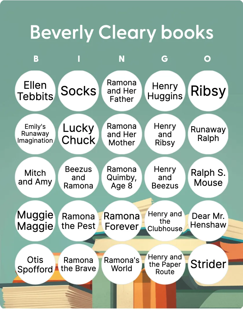 Beverly Cleary books bingo