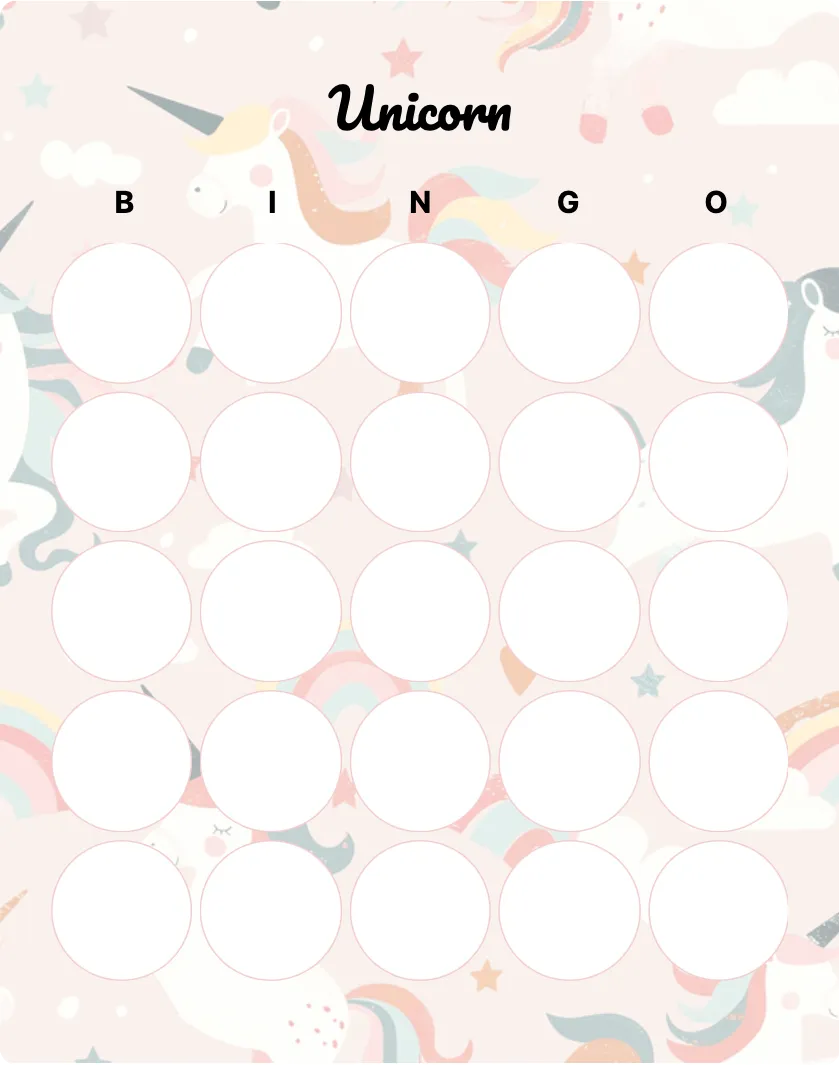 Unicorn bingo