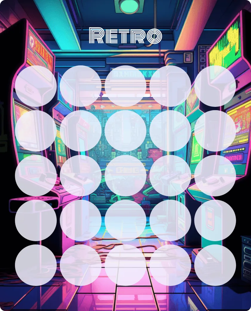 Retro bingo card template