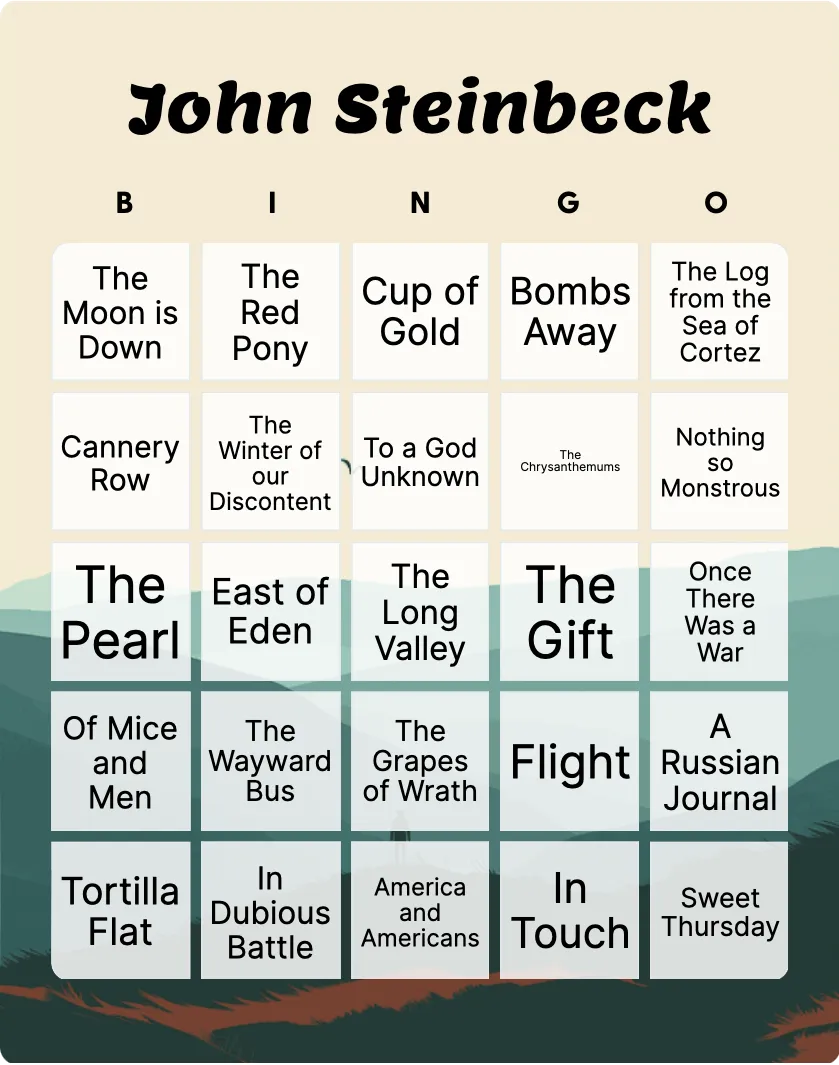 John Steinbeck bingo