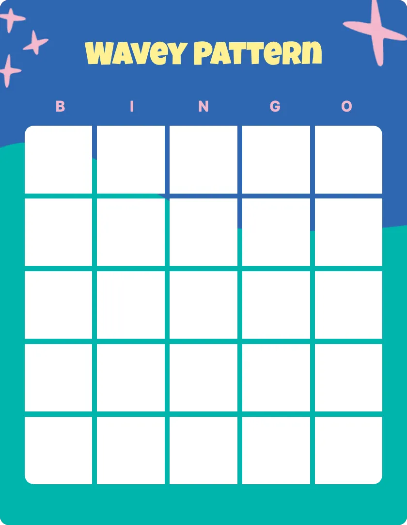 Wavey Pattern blank bingo card template