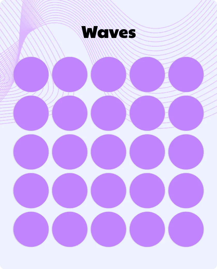 Waves blank bingo card template