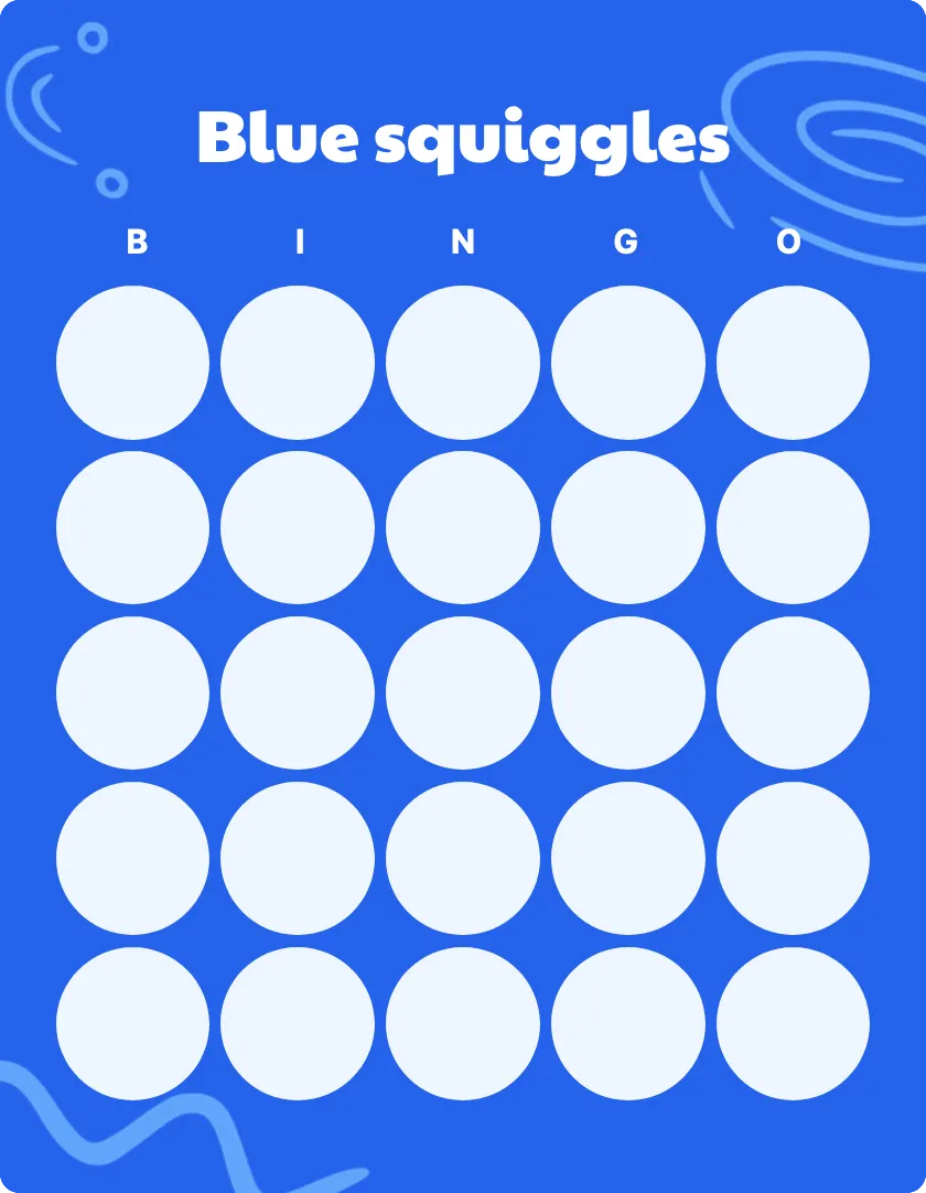 Blue squiggles bingo