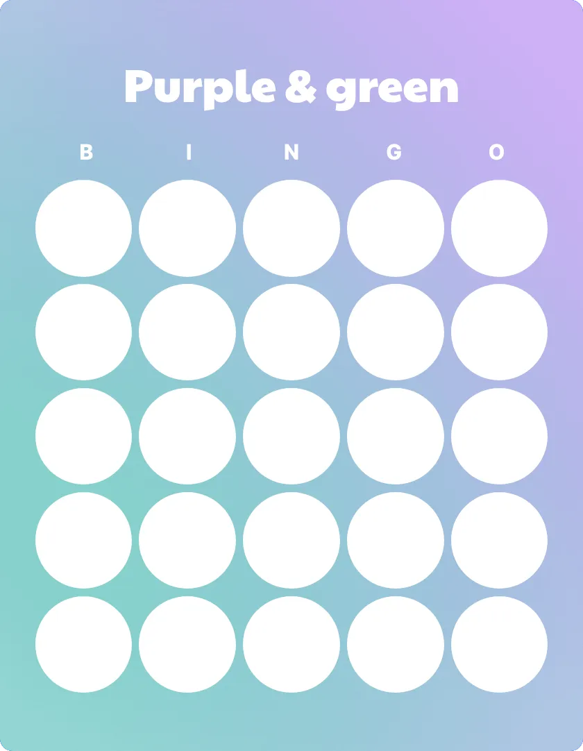 Purple & green bingo