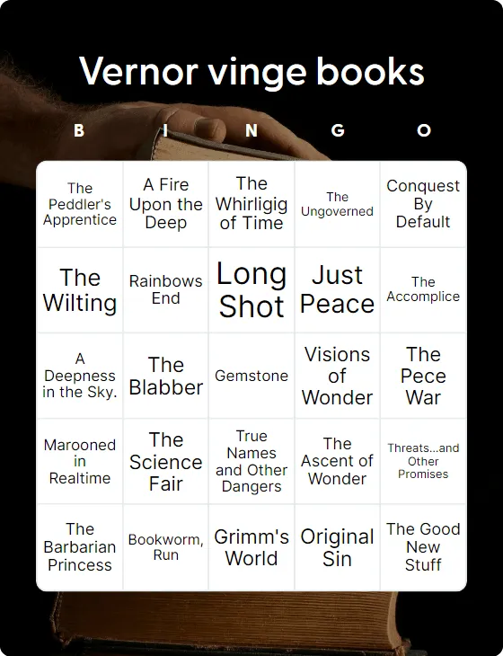 Vernor vinge books bingo