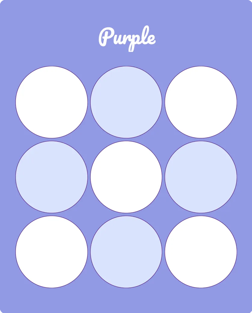 Purple bingo card template