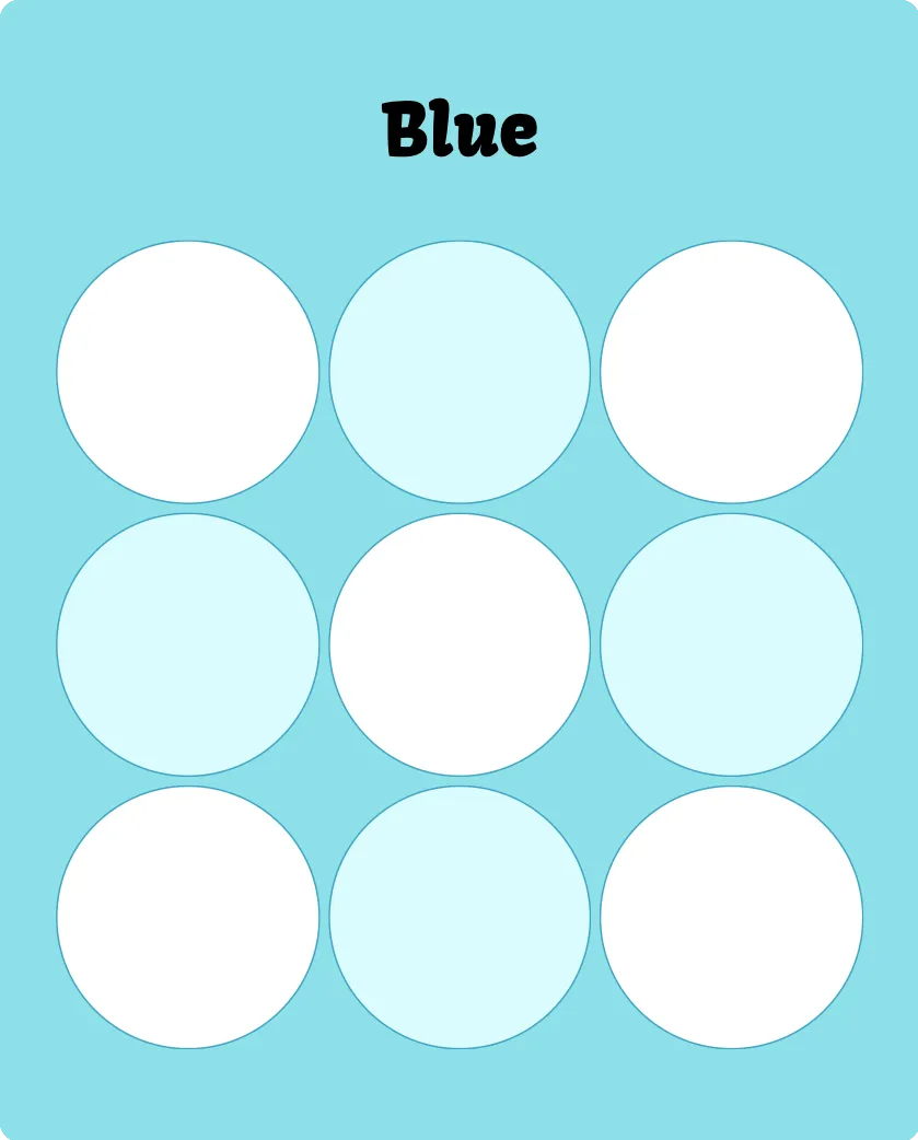 Blue blank bingo card template