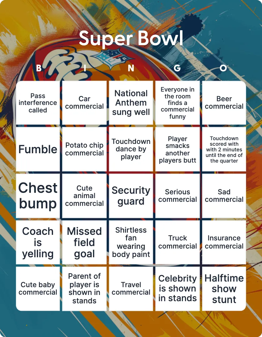 Super Bowl bingo