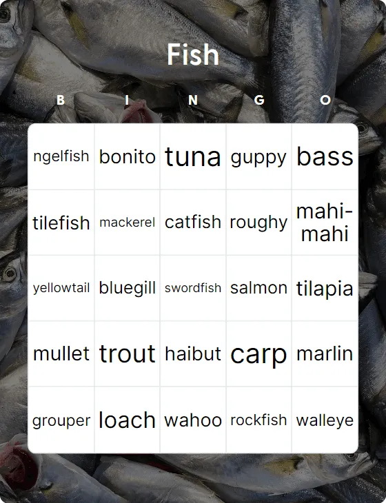 Fish bingo