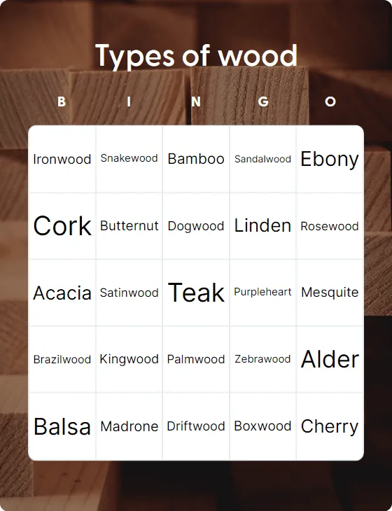 Types of wood