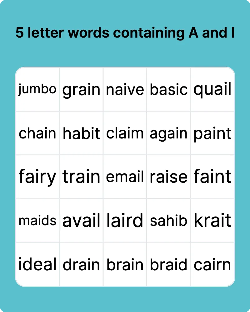 5 letter words beginning with a and containing another a