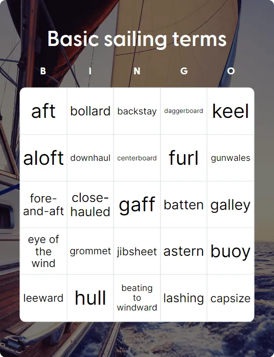 Basic sailing terms