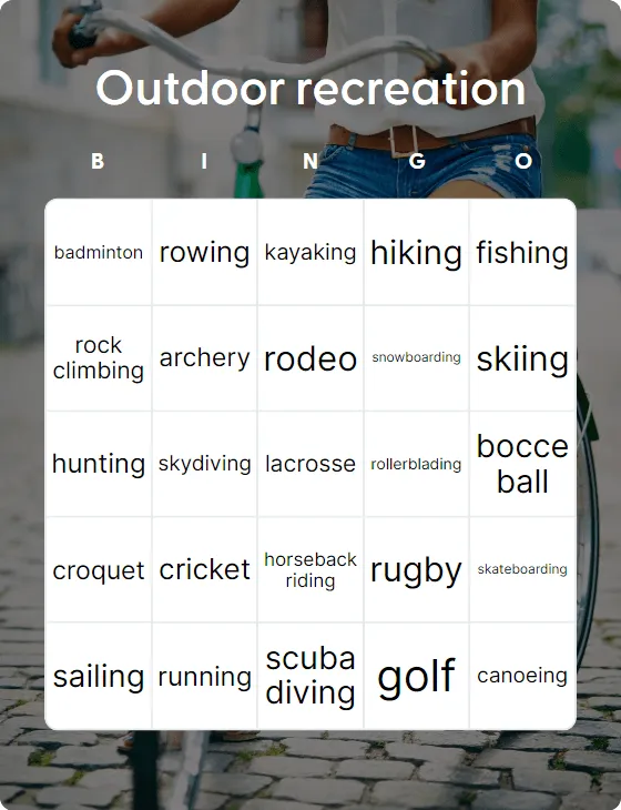 Outdoor recreation