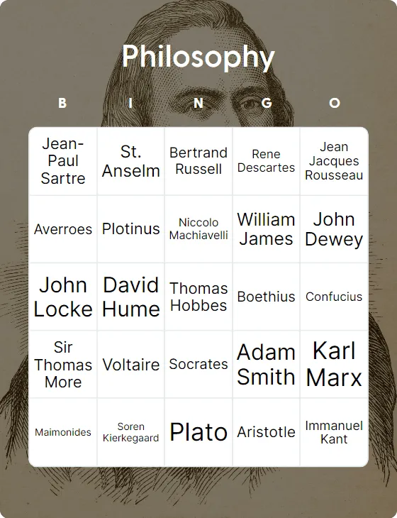 Philosophy bingo