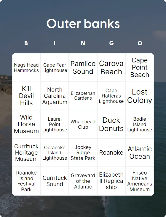Outer banks bingo
