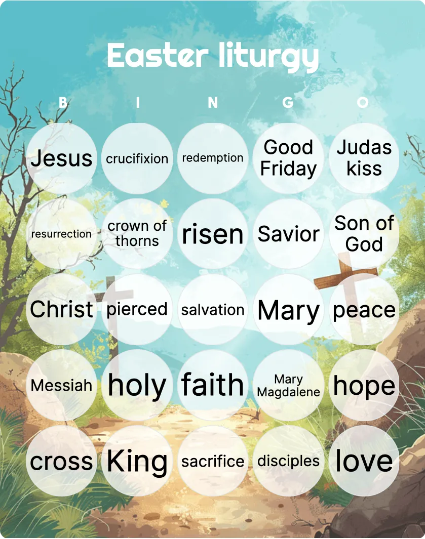 Easter liturgy bingo