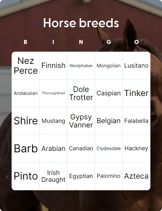 Horse breeds