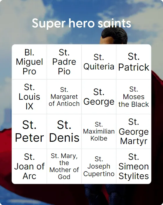 Super hero saints