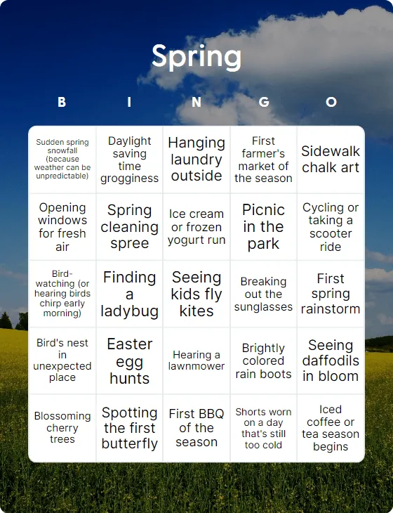 Spring bingo
