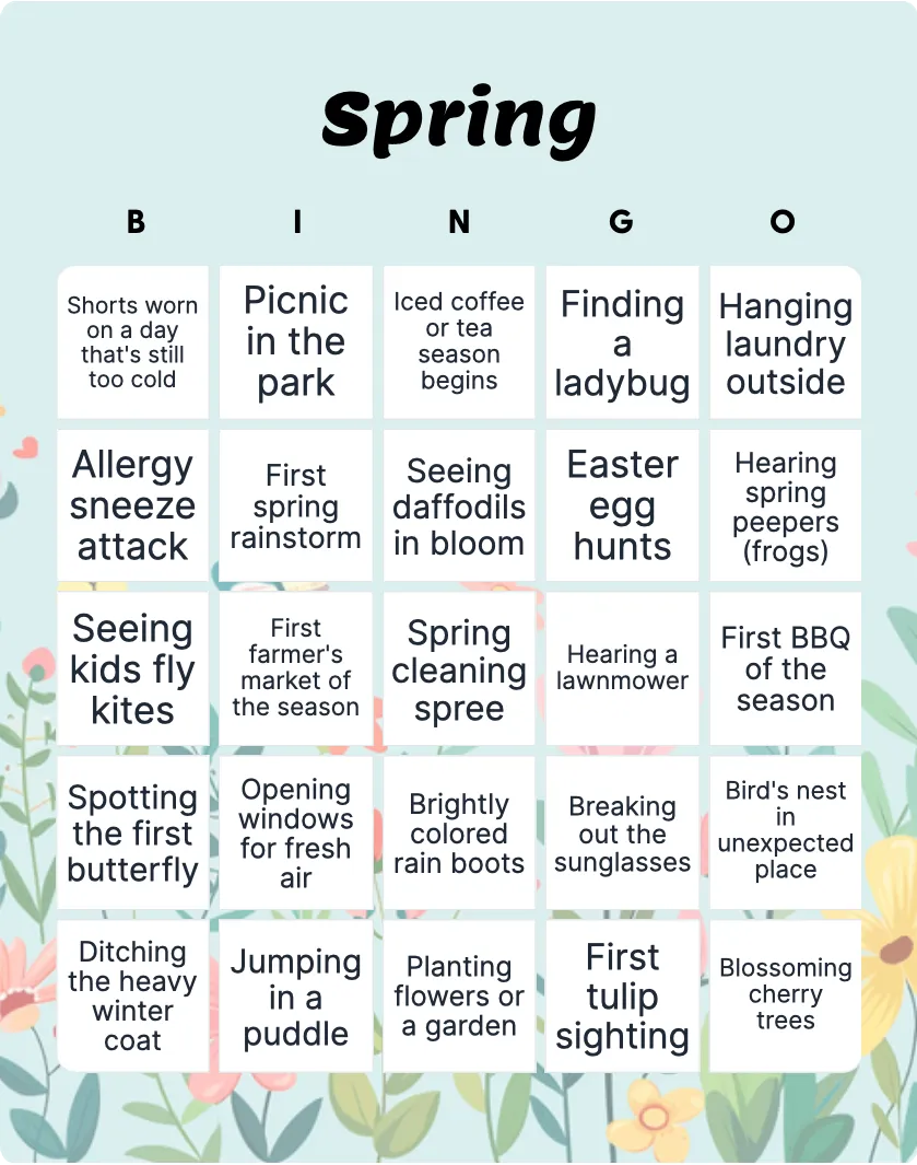 Spring bingo